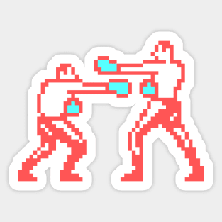 Boxing Men Pixel CGA Palette Sticker